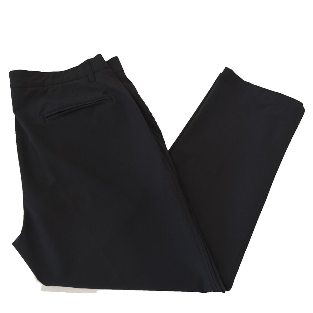 Johnston Murphy Performance Pants XC4 Tech Chino Mens 35x27 Black Comfort Slacks